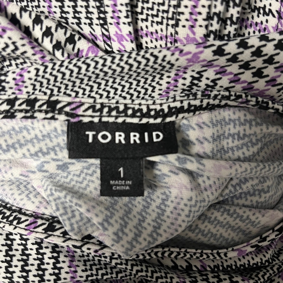 Torrid Black Purple Plaid A-Line Faux Wrap Midi Dress Size 14/16 XL - Picture 10 of 12